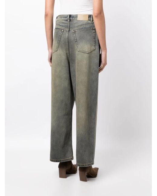 JNBY Gray High-Waisted Cotton Jeans