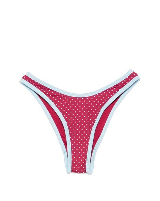 Frankie's Bikinis Pink Polka-Dot Pattern Bikini Bottoms