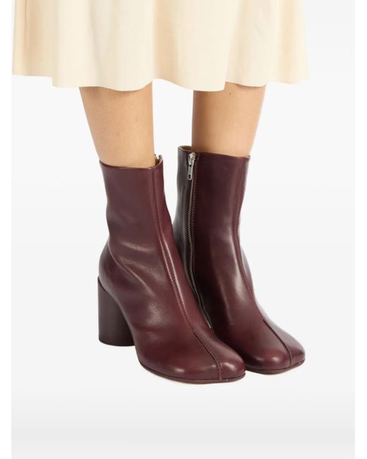 MM6 by Maison Martin Margiela Anatomic Stitch 70mm アンクルブーツ Brown