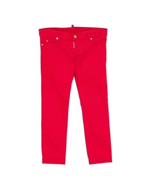 DSquared² Red Logo-Tag Jeans