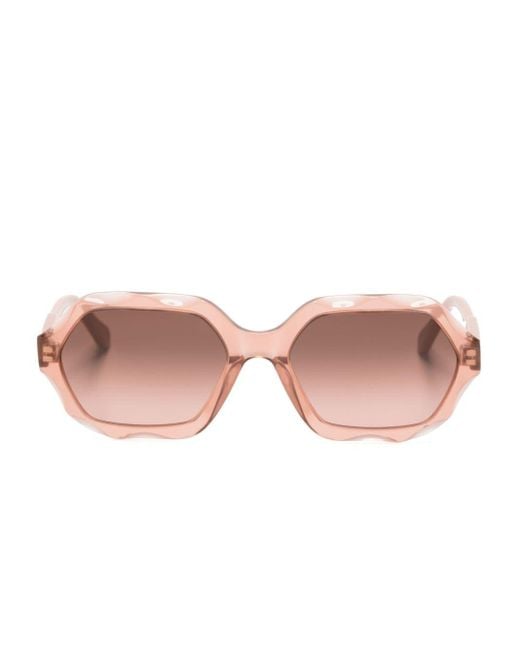 Chloé Pink Olivia Oval-frame Sunglasses