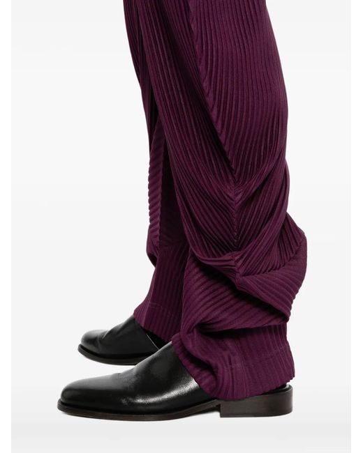 Homme Plissé Issey Miyake Purple Pleated Trousers for men