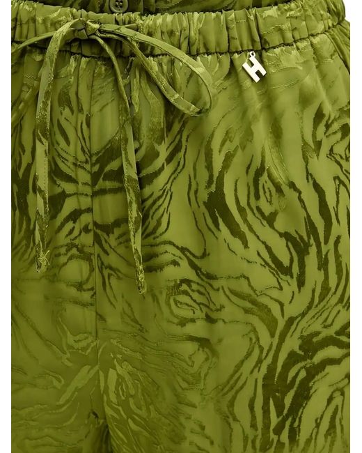 Silvian Heach Green Drawstring Print Trousers