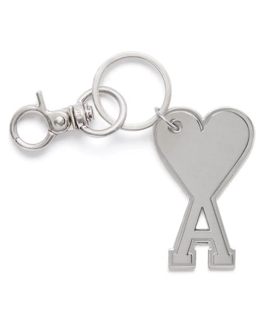 AMI White Metallic Ami De Coeur Keyring