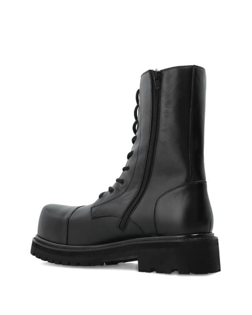 メンズ Vetements Lace-up Round-toe Boots Black