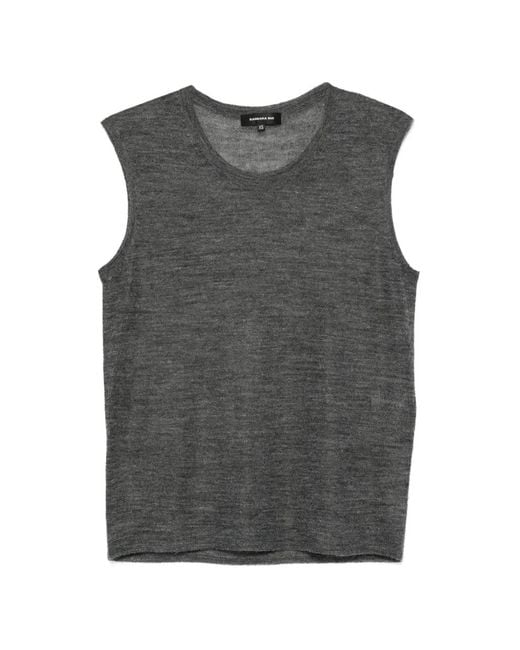 Barbara Bui Gray Crew-Neck Vest