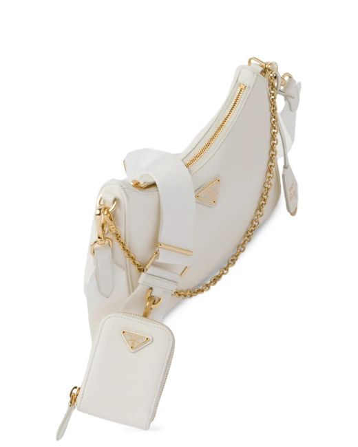 Prada White Leather Re-Edition 2005 Shoulder Bag