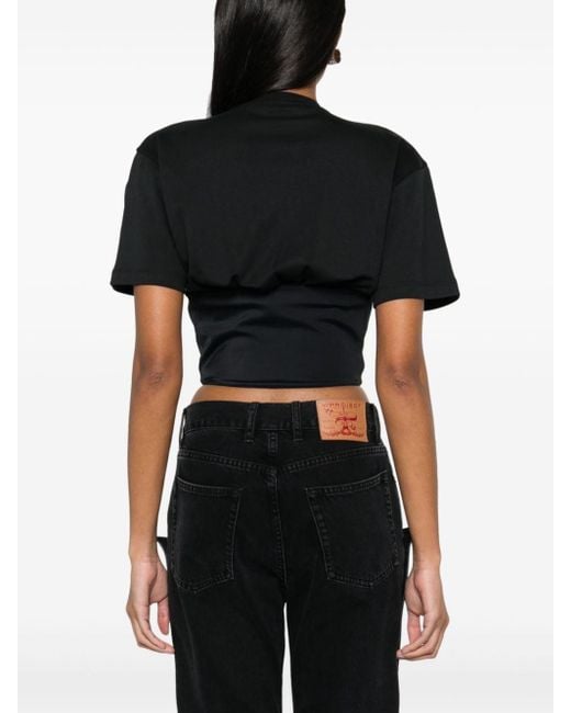 T-shirt à design de corset Mugler en coloris Black