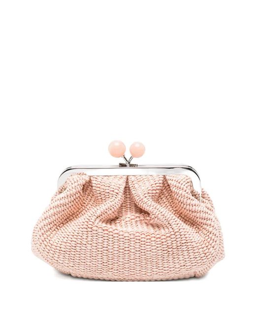 Weekend by Maxmara Pink Pasticcino Woven Clutch Bag