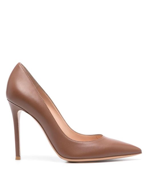 Gianvito Rossi Brown 105mm Leather Pumps
