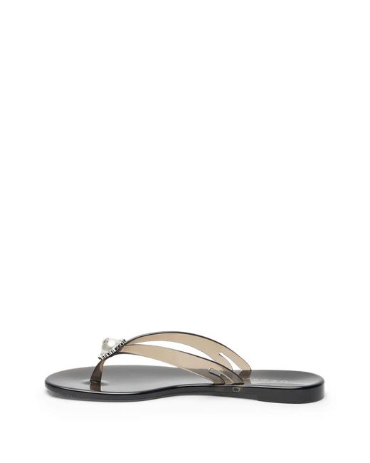 Casadei White Flip-Flops Mit Perlen