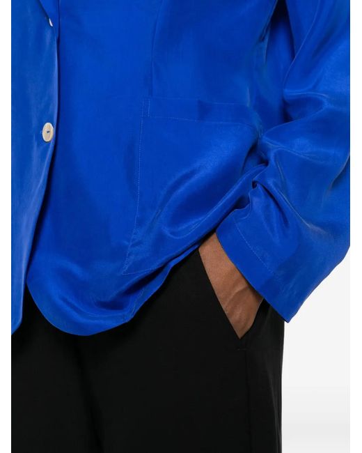 P.A.R.O.S.H. Blue Saxon Button Patch-Pocket Blazer