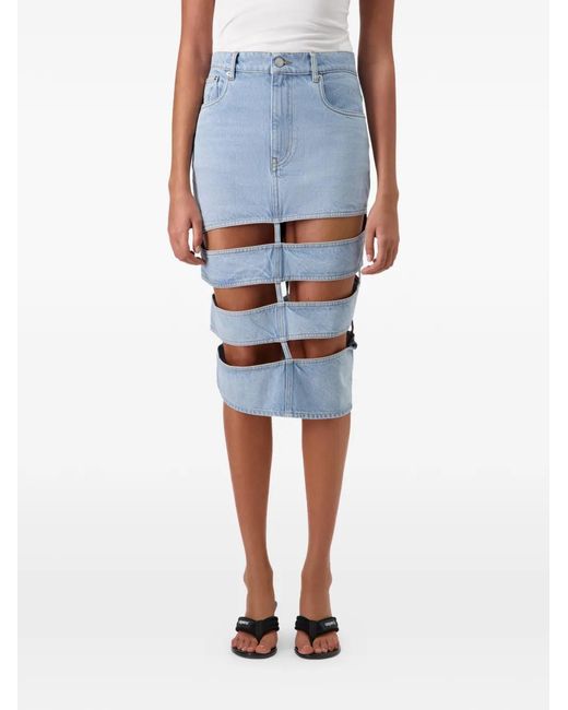 Coperni Denim Midi-Rok in het Blue