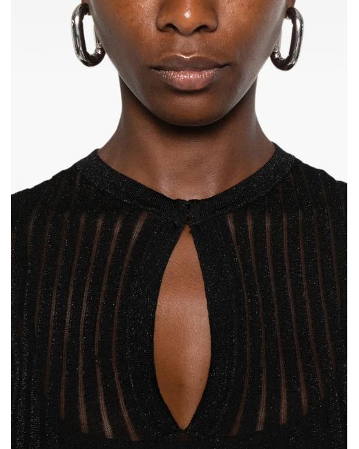 Dondup Black Sheer-Knit Top