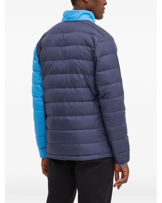 Adidas Blue Two-Tone Quilted-Design Jacket for men