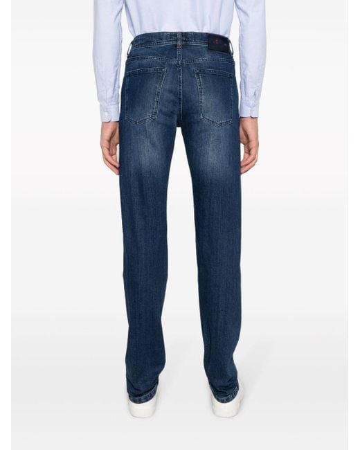 Kiton Halbhohe Straight-Leg-Jeans in Blue für Herren