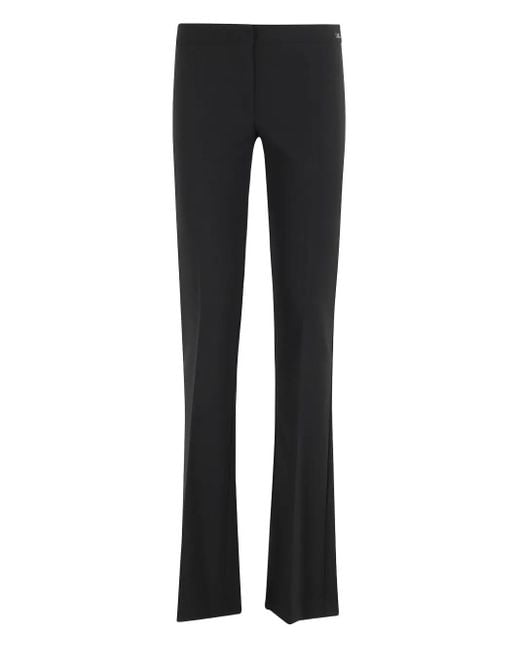Elisabetta Franchi Black Leggings mit ausgestelltem Saum