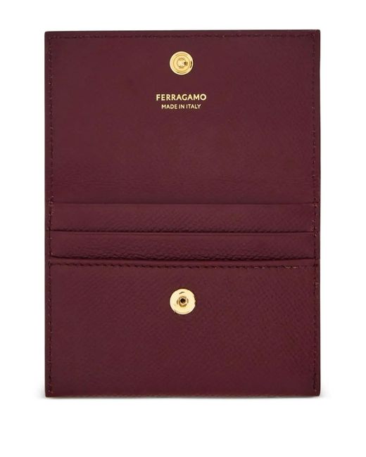 Ferragamo Purple Gancini Credit Card Holder