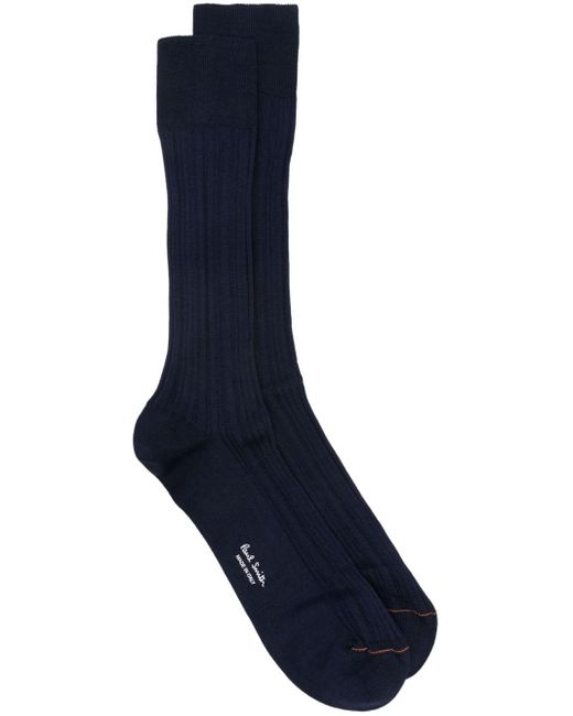 Paul Smith Blue Logo-print Ankle-length Socks for men