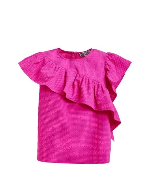 Essentiel Antwerp Pink Joojoo Ruffled Blouse