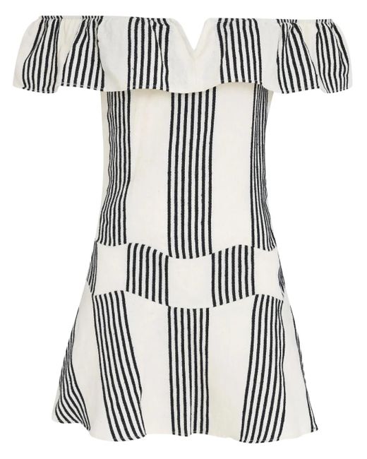 Amir Slama White Striped Mini Dress