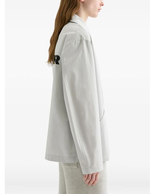 Jil Sander White Logo-Print Cotton Taffeta Jacket