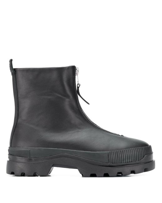 DIESEL Black H-vaiont Front-zip Ankle Boots for men