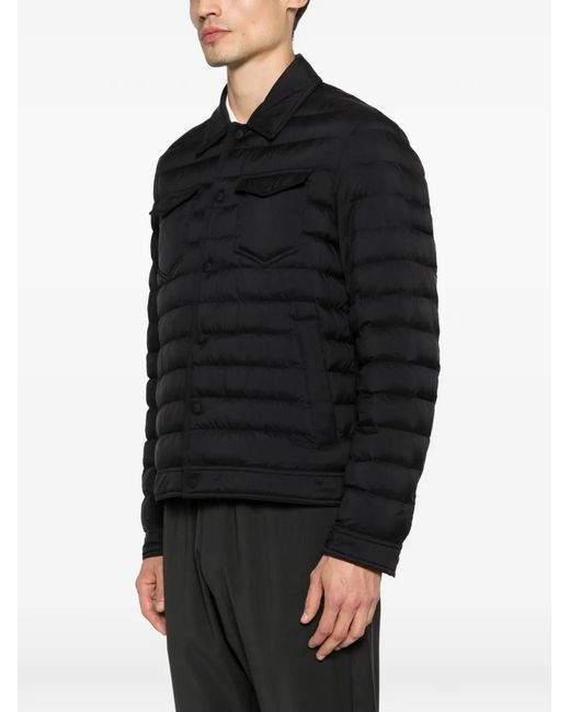 Herno Black Quilted Padded Jacket for men