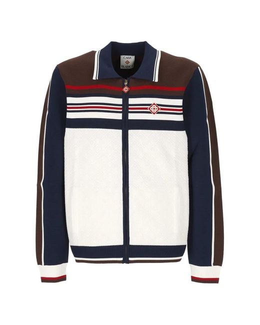 Casablanca Black Café Culture Logo-Patch Zip-Up Sweater for men