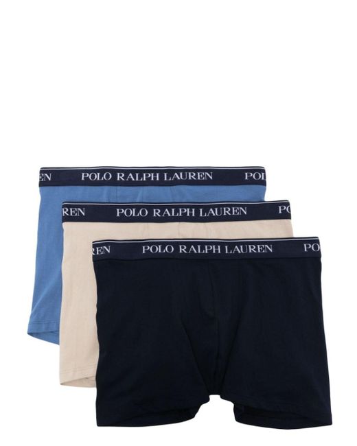 Pack de tres bóxeres con logo en la cinturilla Polo Ralph Lauren de hombre de color Blue