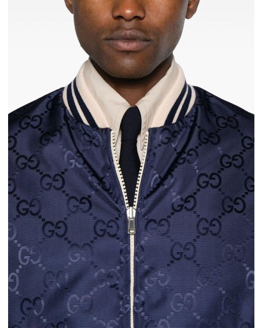 Veste bomber à design réversible Gucci pour homme en coloris Blue