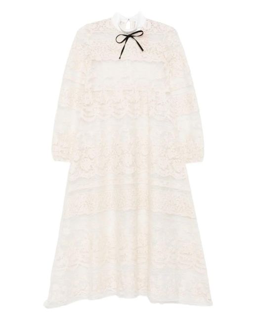 N°21 White Lace-Bow Maxi Dress