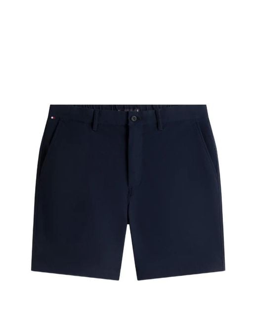 Tommy Hilfiger Blue Belt-Loop Chino Shorts for men