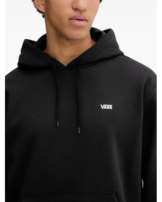 Vans Black Logo-Print Drawstring Hoodie for men