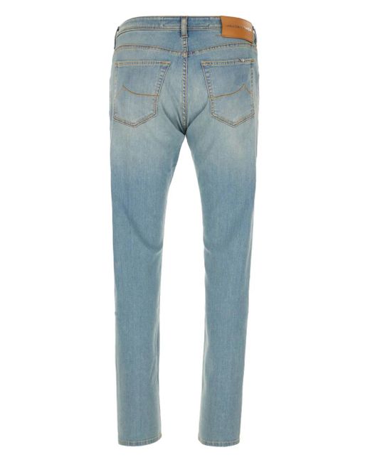 Jacob Cohen Blue Washed Effect Jeans for men