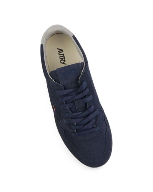 Autry Blue Medalist Low Perforated Panelled Sneakers for men