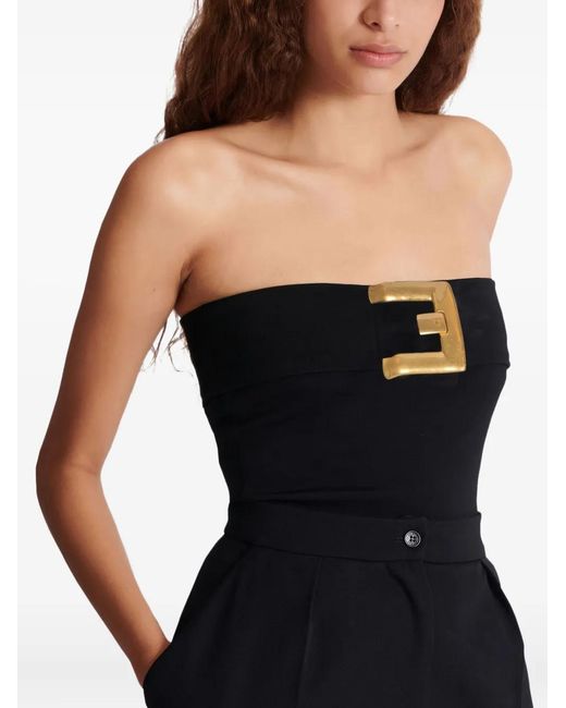 Balmain ベルテッド ボディスーツ Black