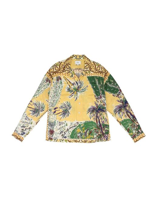 Rhude Metallic Palmina Silk Button-Down Shirt for men