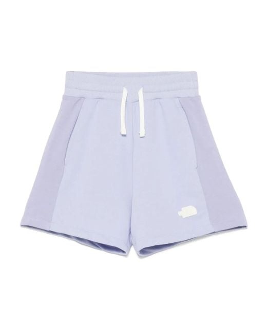 The North Face White Logo-Patch Track Shorts