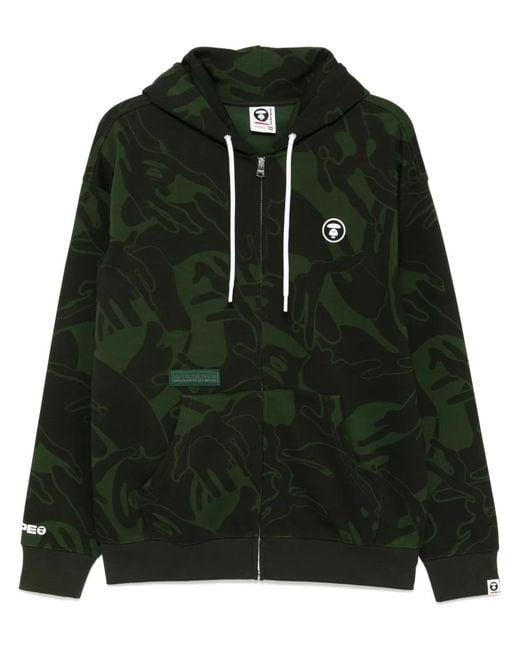 Aape By A Bathing Ape Black Moonface Hooded Jacket for men