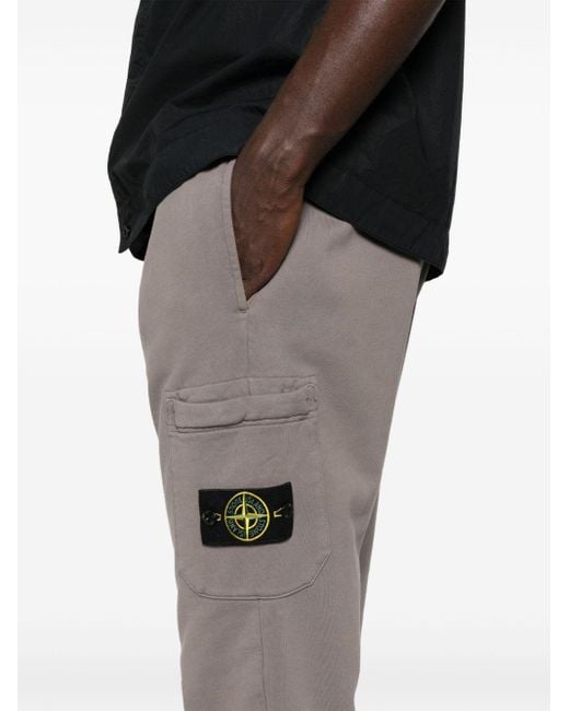 Stone Island Gray Compass Cotton Track Pants for men