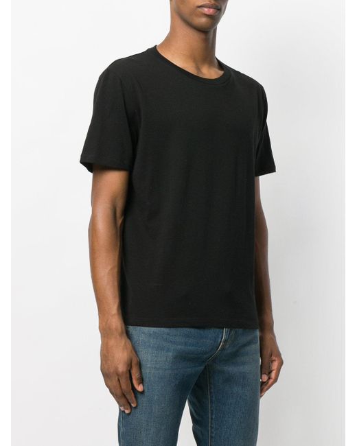 Lyst - Saint Laurent Rear-print Fitted T-shirt in Black for Men