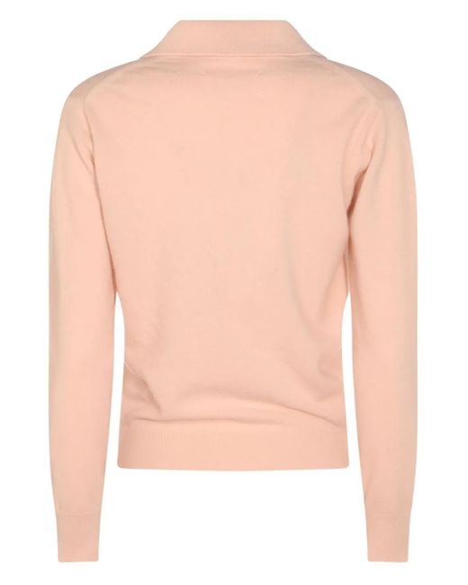 Maison Margiela Pink Wool V-Neck Sweater