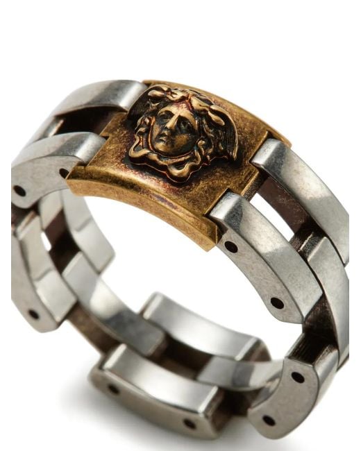 Versace Metallic Medusa Link Ring