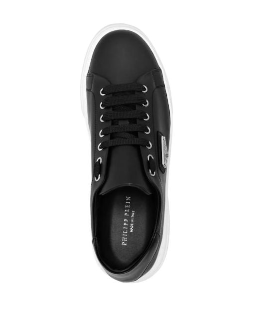 Zapatillas con placa del logo Philipp Plein de color Black