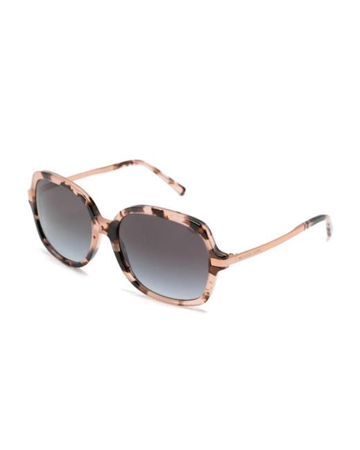 Michael Kors Pink Tortoiseshell-Effect Square-Frame Sunglasses