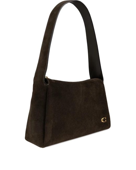 COACH Black Lola Logo-Plaque Shoulder Bag