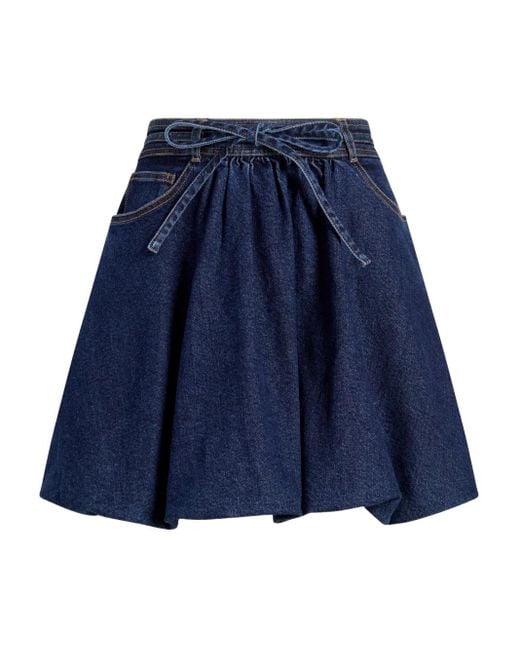 Cinq À Sept Blue Balloon Drawstring Skirt