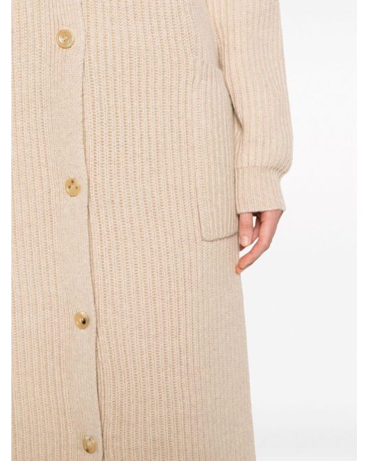 Max Mara Natural Ribbed-knit Wool-cashmere Cardi-coat