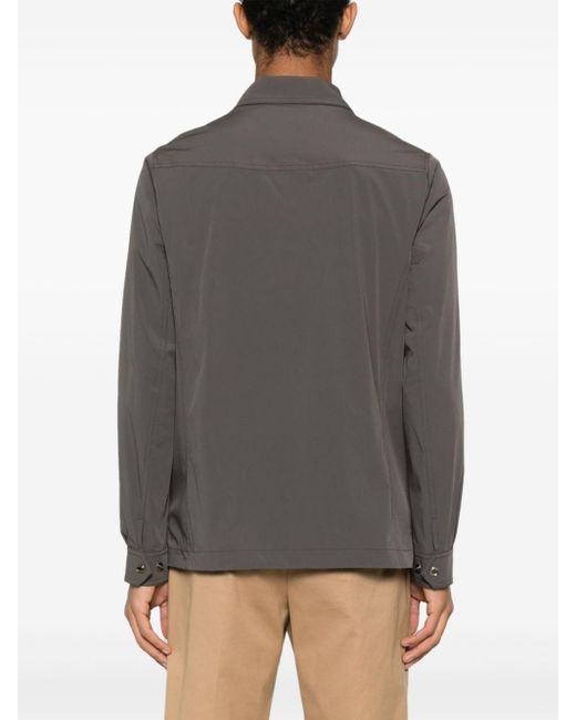 Moorer Gray Long-sleeve Shirt Jacket for men